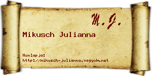 Mikusch Julianna névjegykártya